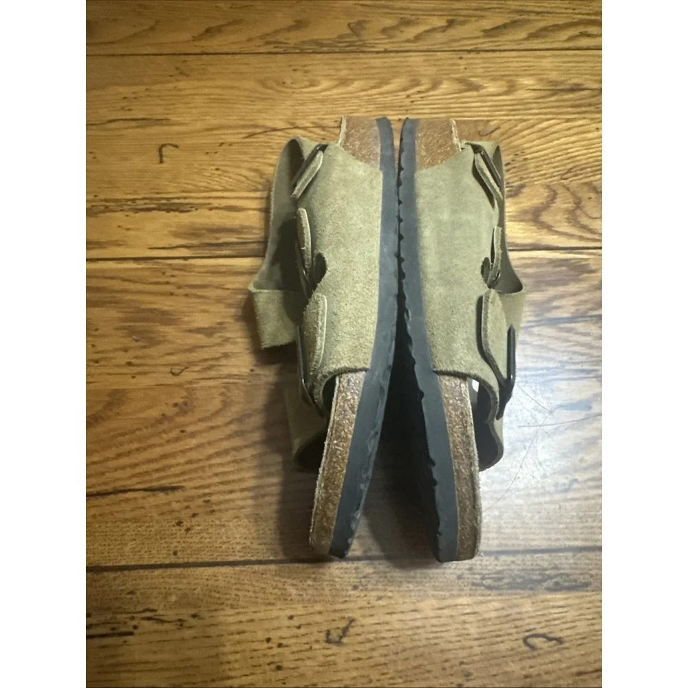Birkenstock Milano Mens Sz 5/7 EU38 Comfort Slingback Sandals Khaki Brown Nice